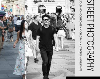 Luminar Neo Preset, Bold Monochrome Street Photography, Black and White Film Look, Urban Photography, High Contrast Noir, Digital Download