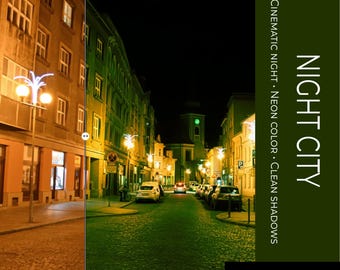 Luminar Neo-presets voor nachtfotografie, bewerking van nachtelijke stadsgezichten, stadsfotofilters, filmische stadsverlichting