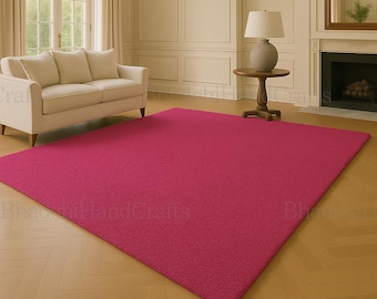 Fuchsia Hand-Tufted Wool Area Rug | Modern Cozy Carpet