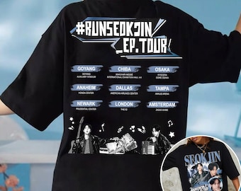 JIN #RUNSEOKJINEP tour EUVer黒TシャツM T Shirt - Jin Runseokjin EP Tour 2025 – By Hallyuu