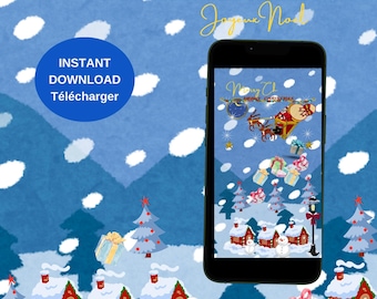 Carte de voeux numériques. Carte éléctronique de Noel. Imprimable. Animée et Non animée; MP4, PNG, PDF Files.