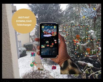 Carte de voeux numériques. Carte éléctronique de Noel. Imprimable. Animée et Non animée; MP4, PNG, PDF Files.