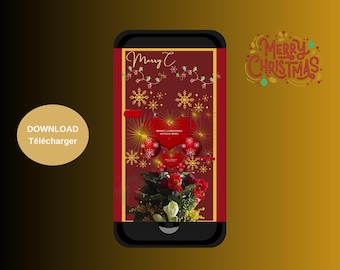 Animierte Weihnachts-E-Card Video - Weihnachtsgrüße Mobile Card (MP4, PNG, PDF)