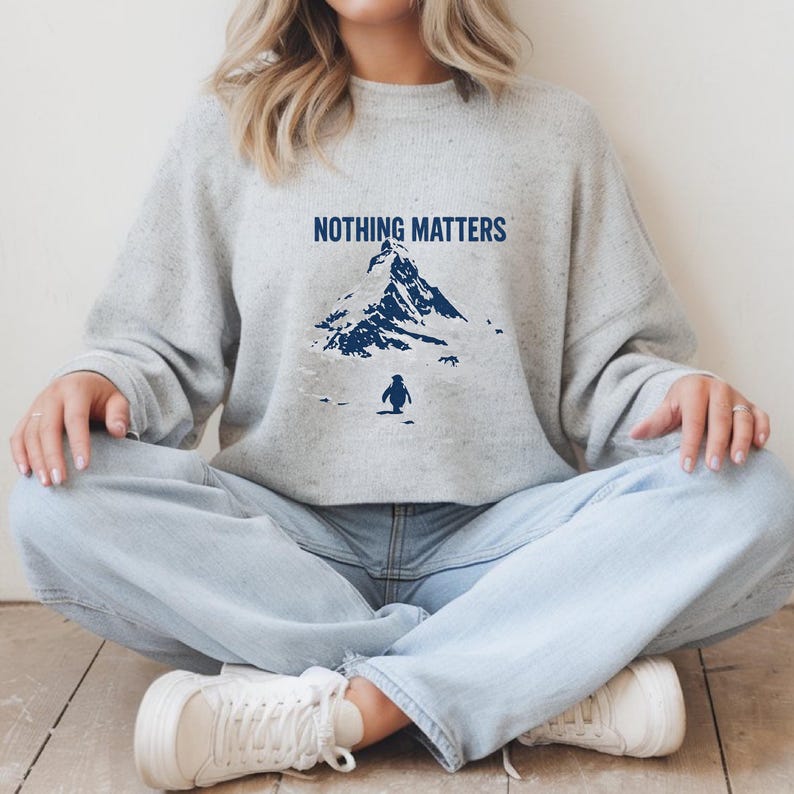 Nothing Matter Penguin, Nihilist Penguin , Sunny Nihilist Hiking Shirt