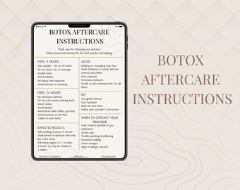 Botox Pflegehinweise | Med Spa-Kundenformular (Canva Editable)