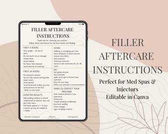 Filler Pflegehinweise | Med Spa-Kundenformular (Canva Editable)