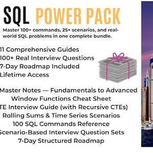 SQL Interview Prep Bundle: 11 Guides, 100+ Questions, Window Functions, CTEs