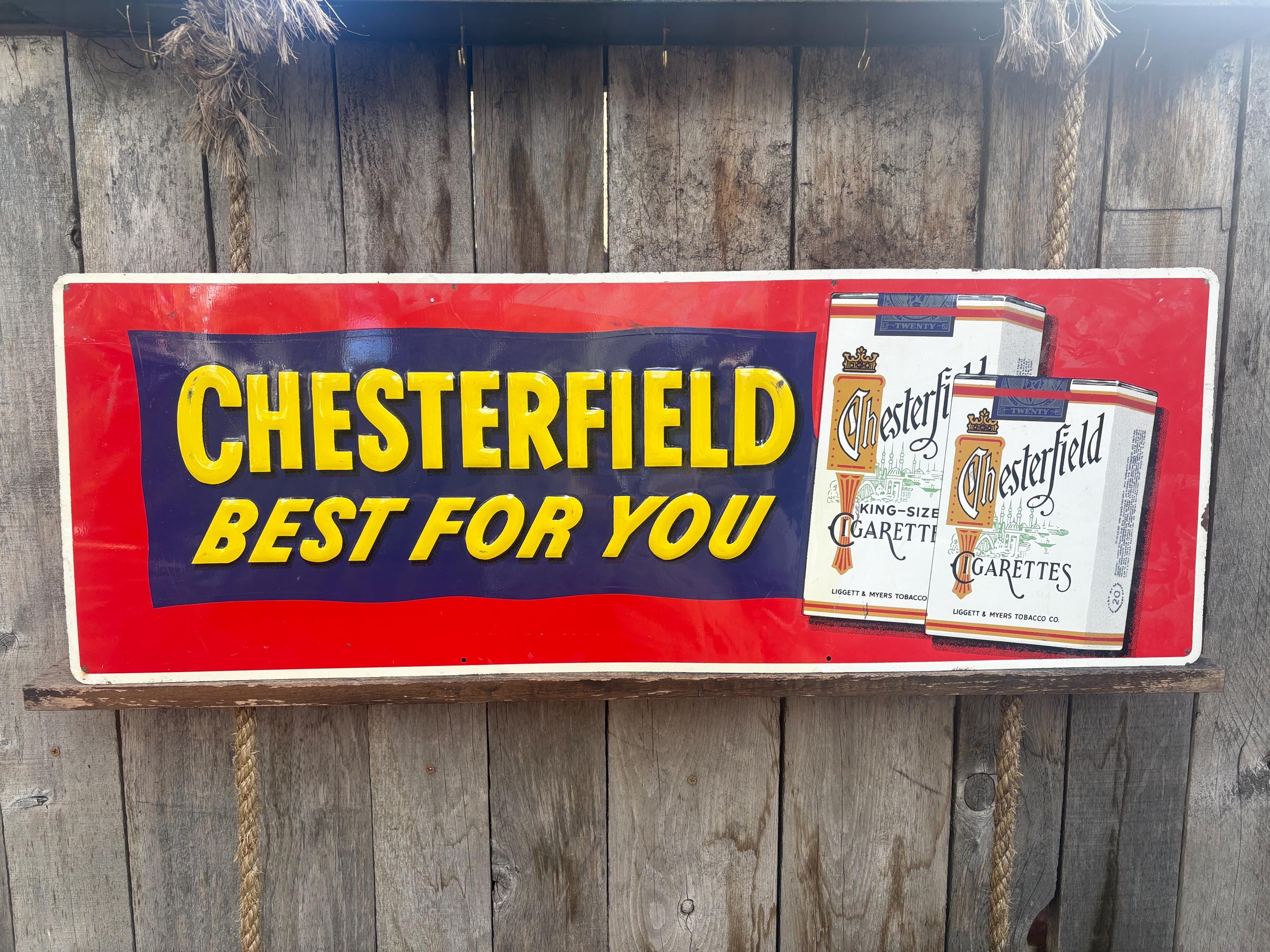 Vintage Chesterfield Cigarettes Sign - Etsy