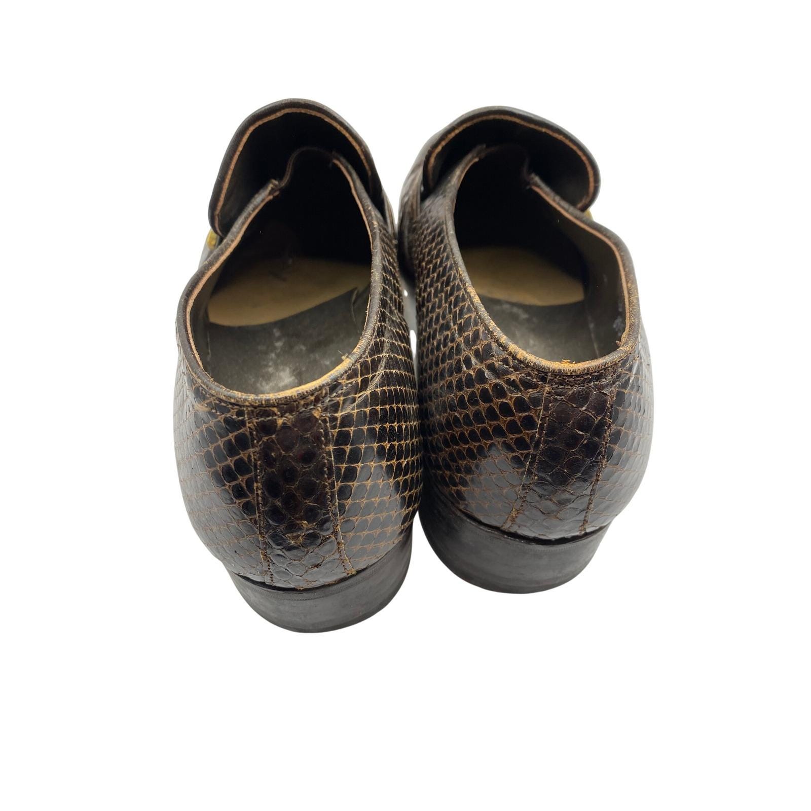 Nettleton Traditionals Brown Snakeskin Loafers Mens 9 