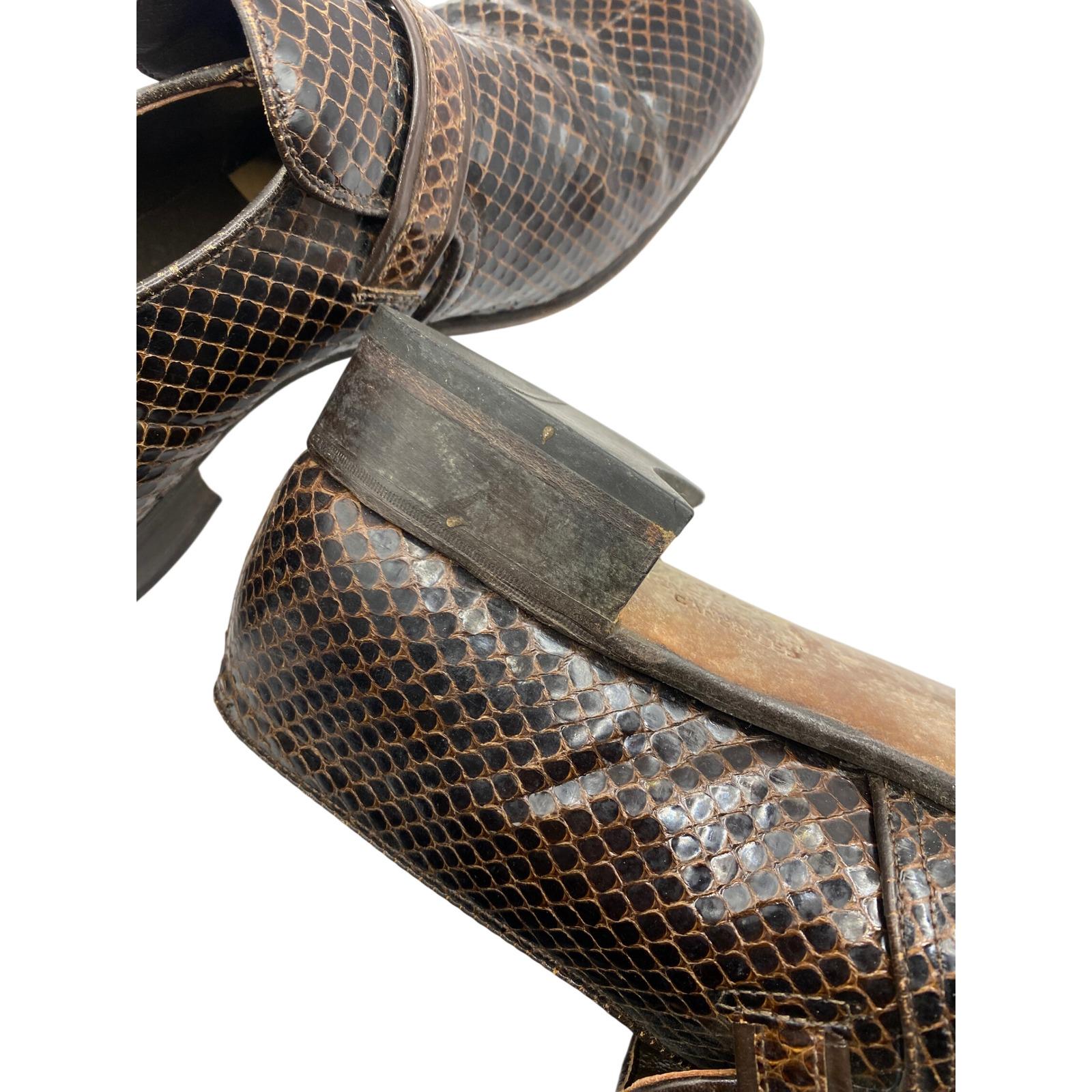 Nettleton Traditionals Brown Snakeskin Loafers Mens 9  display picture 1