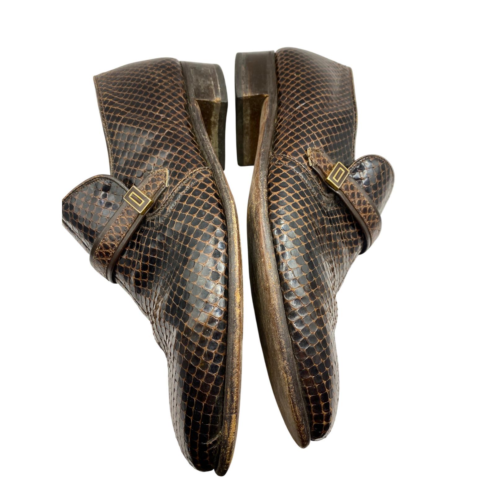 Nettleton Traditionals Brown Snakeskin Loafers Mens 9 Vintage Dress‎ Shoes Nettleton Traditionals Brown Snakeskin Loafers Mens 9  main image 2