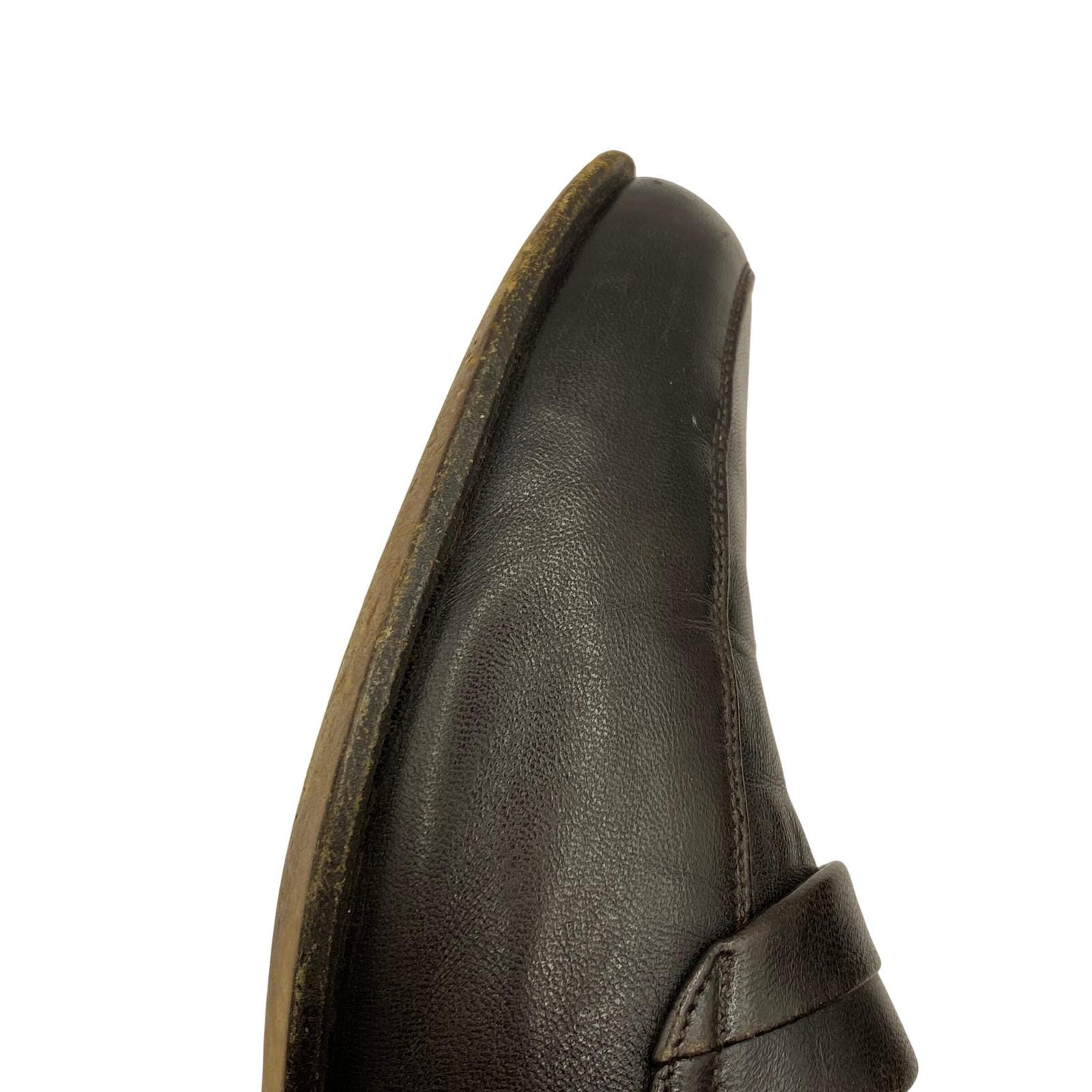 Vintage Bally Enrico Mens Dark Brown Leather Penny Loafers  display picture 3