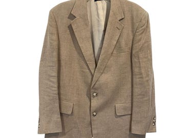 Chaqueta deportiva vintage de lino color canela con dos botones para hombre de Brooks Brothers, talla 42R Union