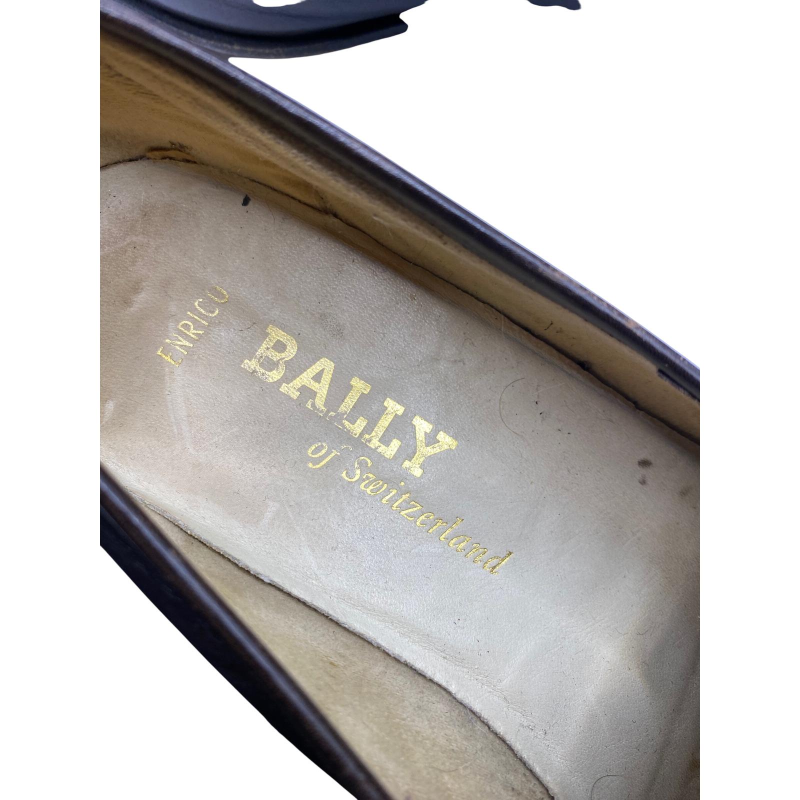 Vintage Bally Enrico Mens Dark Brown Leather Penny Loafers  display picture 2
