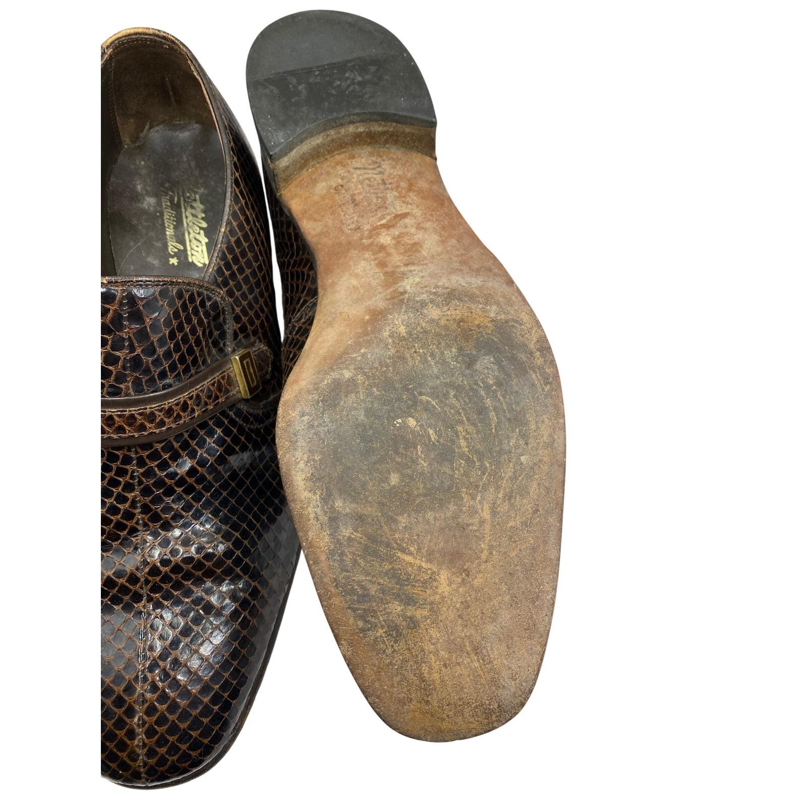 Nettleton Traditionals Brown Snakeskin Loafers Mens 9  display picture 2
