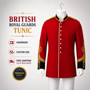 British Royal Guards Tunic Jacket | King's Guard Ceremonial Uniform Handmade | Historical Reenactment Costume