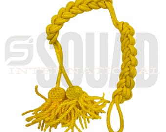 Cordón trenzado amarillo para sombrero Shako – Adorno de aiguillette para sombrero militar ceremonial, ideal para desfiles.