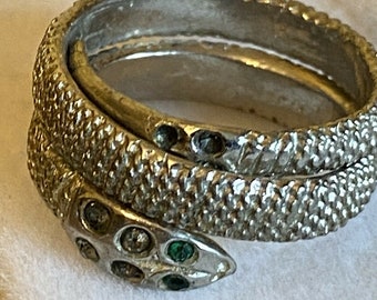Ladies Vintage Stone-set Snake Ring
