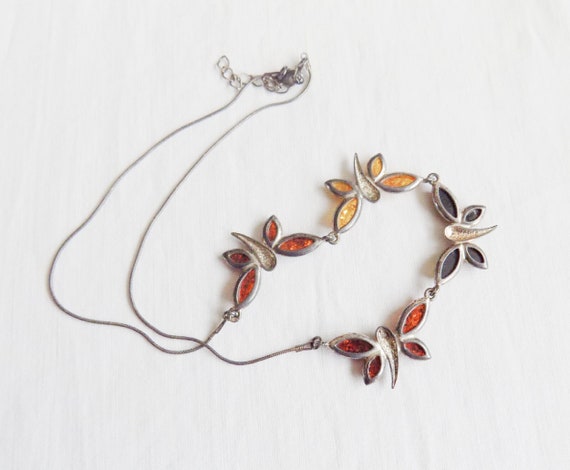 Vintage Autumnal Butterfly Necklace - image 5