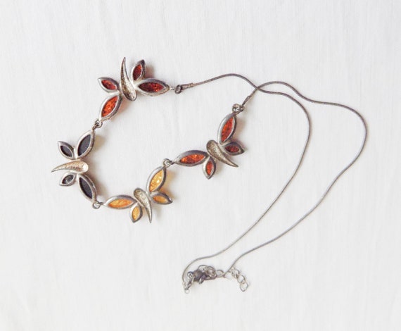 Vintage Autumnal Butterfly Necklace - image 2