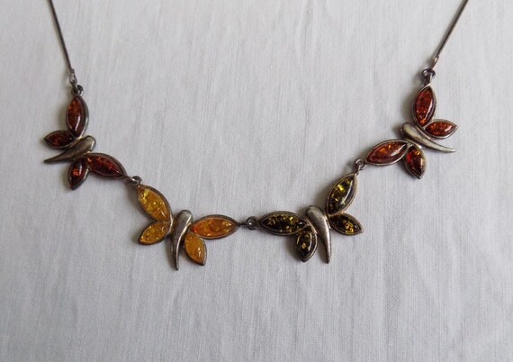 Vintage Autumnal Butterfly Necklace - image 4