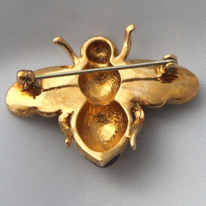 Vintage Gold-tone Enamelled Bee Brooch image 4