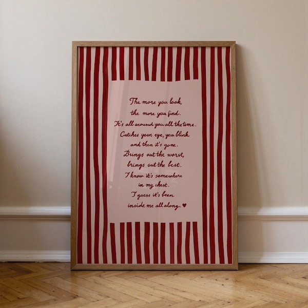 Olivia Dean I've Seen It Print, Gestreiftes Wohnzimmer Poster, Digital Download
