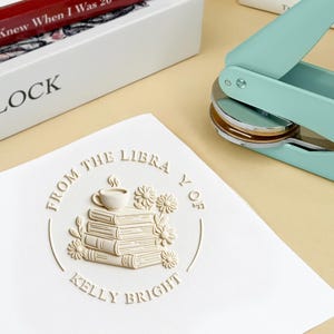 Personalisierter Buch Prägestempel, Benutzerdefinierte Bibliothek Prägestempel, Ex Libris Prägestempel, Geschenk für Buchliebhaber, Katzenliebhaber Geschenke