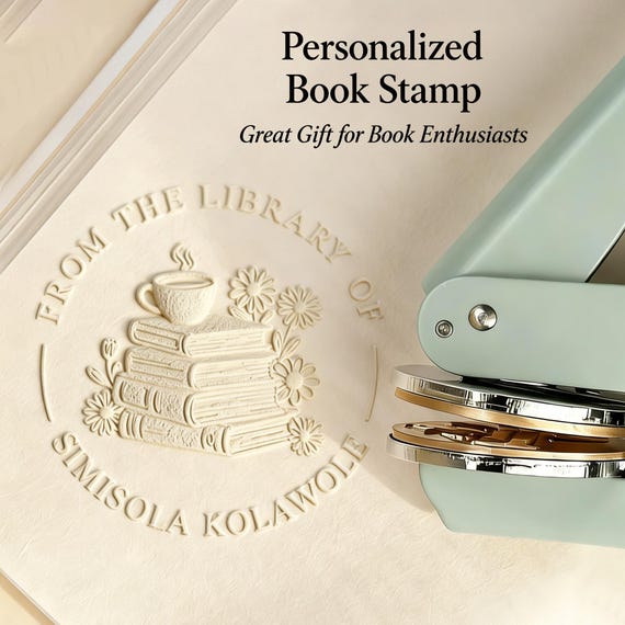 Personalized Book Embosser Stamp, Custom Library Embosser, Ex Libris Embosser,Gift for Book Lovers