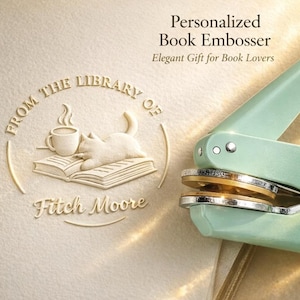 Personalized Book Embosser | Minimalist Custom Library Stamp | Modern Ex Libris | Book Lover Gift | Gift for Her | Teacher Gift