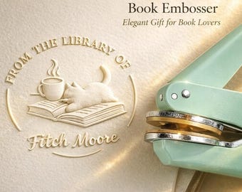 Personalized Book Embosser | Minimalist Custom Library Stamp | Modern Ex Libris | Book Lover Gift | Gift for Her | Teacher Gift