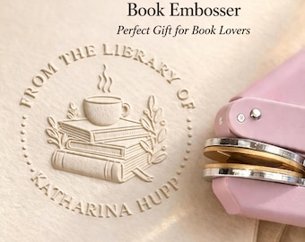 Aangepaste boekembosser – gepersonaliseerde bibliotheekstempel, cadeau boekenliefhebber, reliëfstempel bibliotheek, cadeau boekliefhebber, leraar, lezer, cadeau thuisbibliotheek