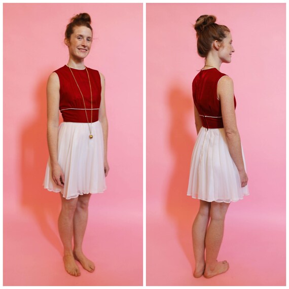 1950s Velvet and Chiffon Dress