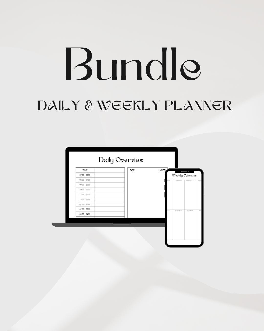 Daily & Weekly Planner Bundle (printable, Undated) - Etsy