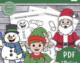 CHRISTMAS Craft Template Jumping Jacks Printable PDF