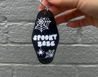 Spooky babe keyring - goth girl keyring - halloween keyring - cute keyring - custom keyring