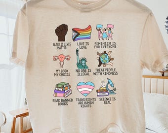 Big Fan Of Human Rights Boxy Tee, Equality Crop Top, Human Rights Cropped Shirt, Social Justice Gift For Activist, Anti Trump Short Tshirt