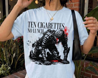 Vintage Ten Cigarettes Comfort Colors Tshirt, Funny Dark Humor Tshirt, Genz Meme Shirt, Warrior Graphic Tee, Retro Soldier Sweater