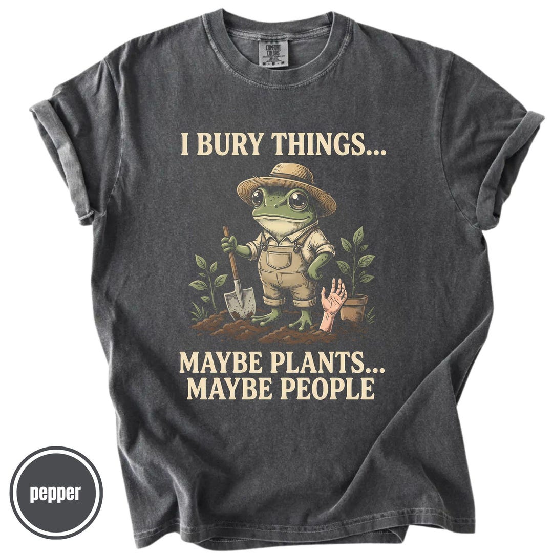 Retro Sarcastic Gardening Shirt, Frog Graphic Funny Tshirt For Plant Lover, Humorous Plant