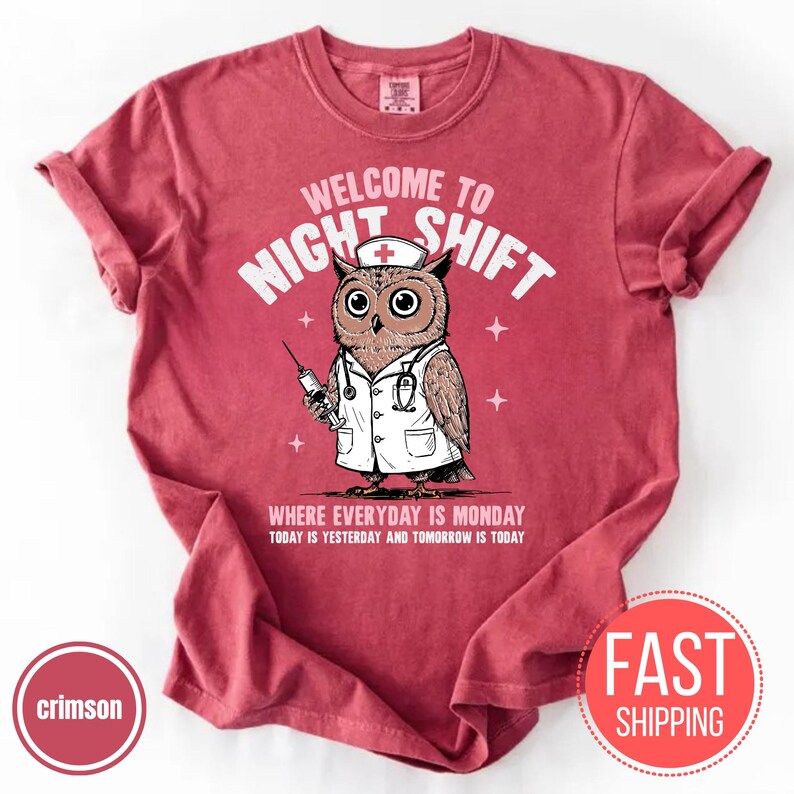 Welcome to Night Shift Shirt, Funny Owl Graphic Nurse T-shirt, Where ...