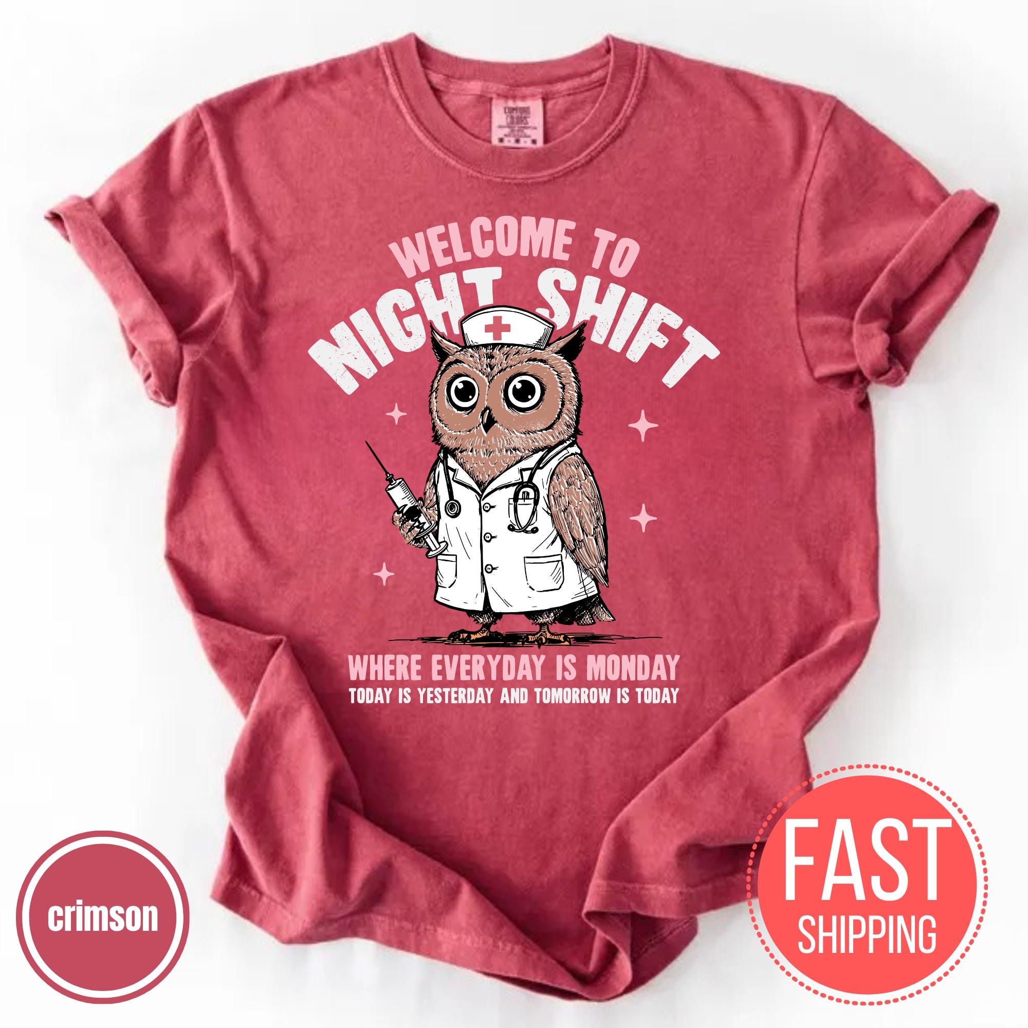 Welcome to Night Shift Shirt, Funny Owl Graphic Nurse T-shirt, Where ...