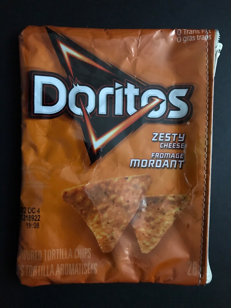 Doritos Zesty Cheddar Upcycled Chip Bag Handmade Into A Gift Etsy