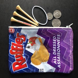 Ruffles Chip Bag Pouch – Upcycled Canadian Snack Bag, Handmade