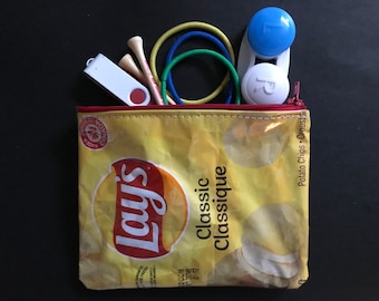 Handmade Gift Idea - Recycled Lays Original Chip Bag Made Into A  Zippered Pouch - Sewing Kit Case - Free Shipping Canada And USA