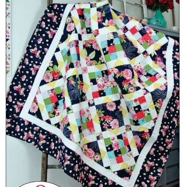 French Garden Quilt Pattern - Swirly Girls - Beginner  or Intermediate Level Quilt - 58"x72" Finished Size - Fast Shipping