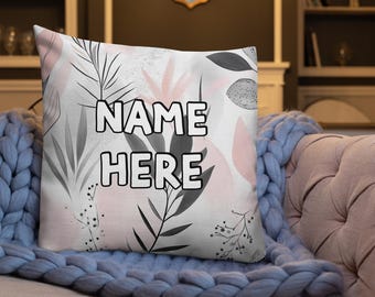 Gepersonaliseerd bohemian premium kussen, minimalistisch sierkussen met eigen naam, boho-geïnspireerd kussen, chique decoratief kussen, elegante kamerdecoratie