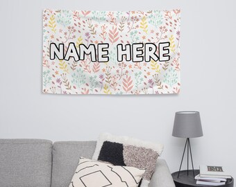 Gepersonaliseerde Boheemse vlag, minimalistische banner met eigen naam, boho woondecoratie, gezellige vlag, modern geïnspireerd cadeau, chique decoratief stuk
