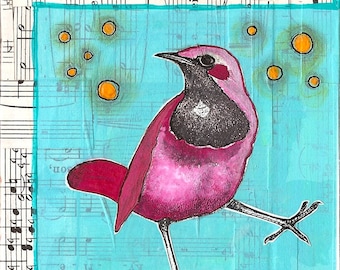 Blank greeting card: Dancing Bird