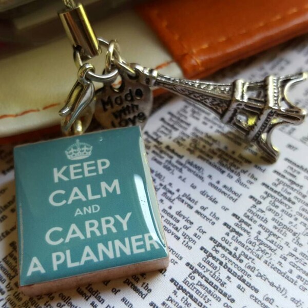 Keep Calm And Carry A Planner Gray Planner Charm With Eiffel Tower