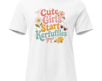 Girls Start Kerfuffles Relaxed Fit T-Shirt – Retro Floral Graphic Tee